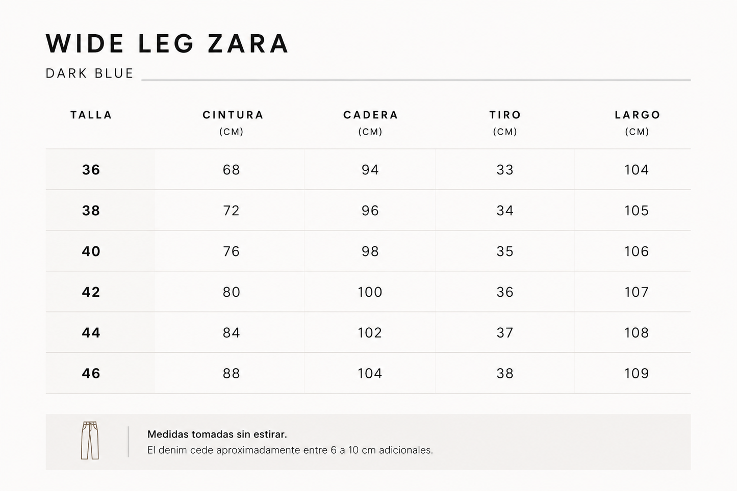 Wide Leg Zara Dark Blue