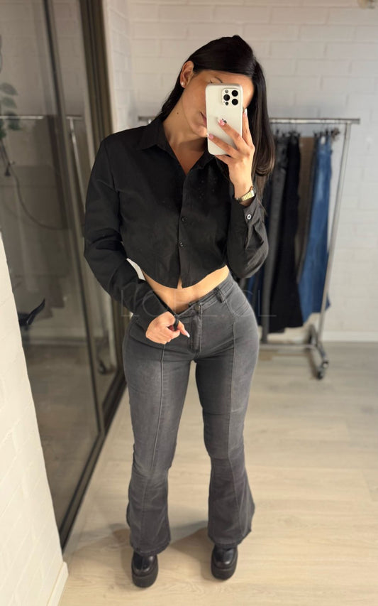 JEANS FLARE RELOJ DE ARENA FULL PUSH UP