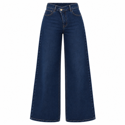 Wide leg  botón cruzado azul oscuro