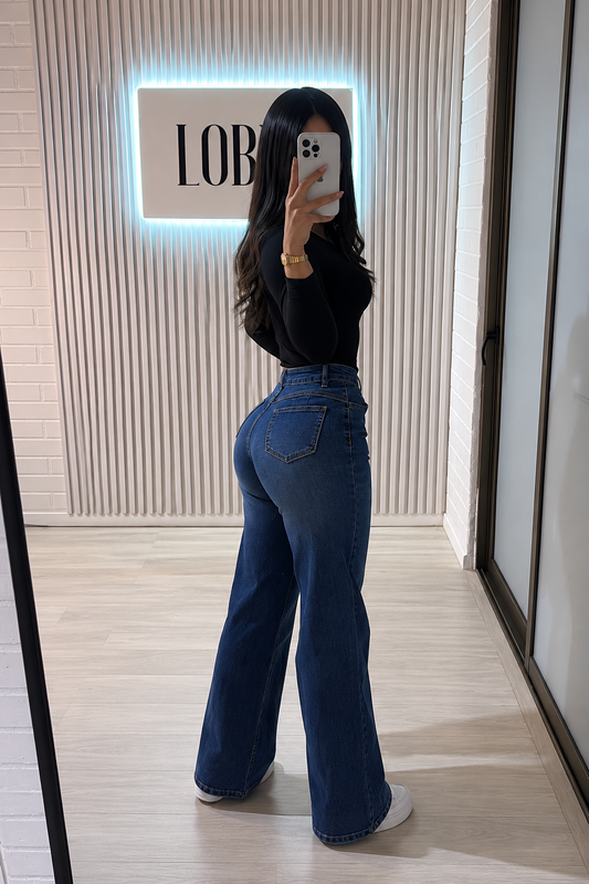 Wide leg mezclilla classic | oscuro