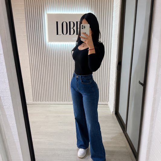 Wide leg mezclilla classic | oscuro