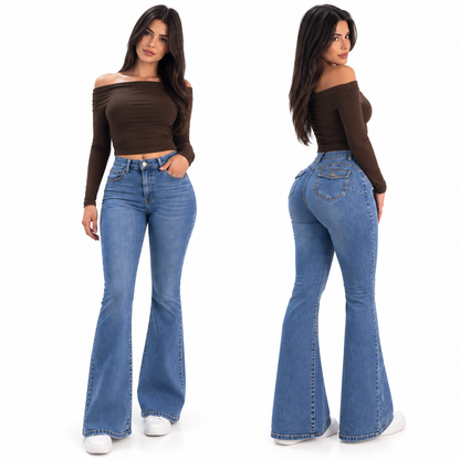Flare jeans celeste
