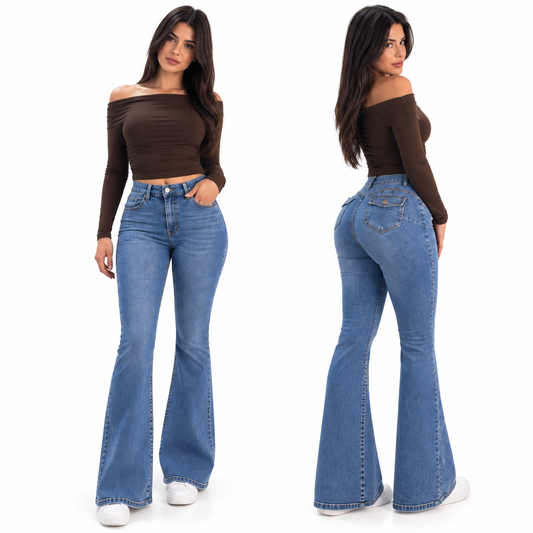 Flare jeans celeste