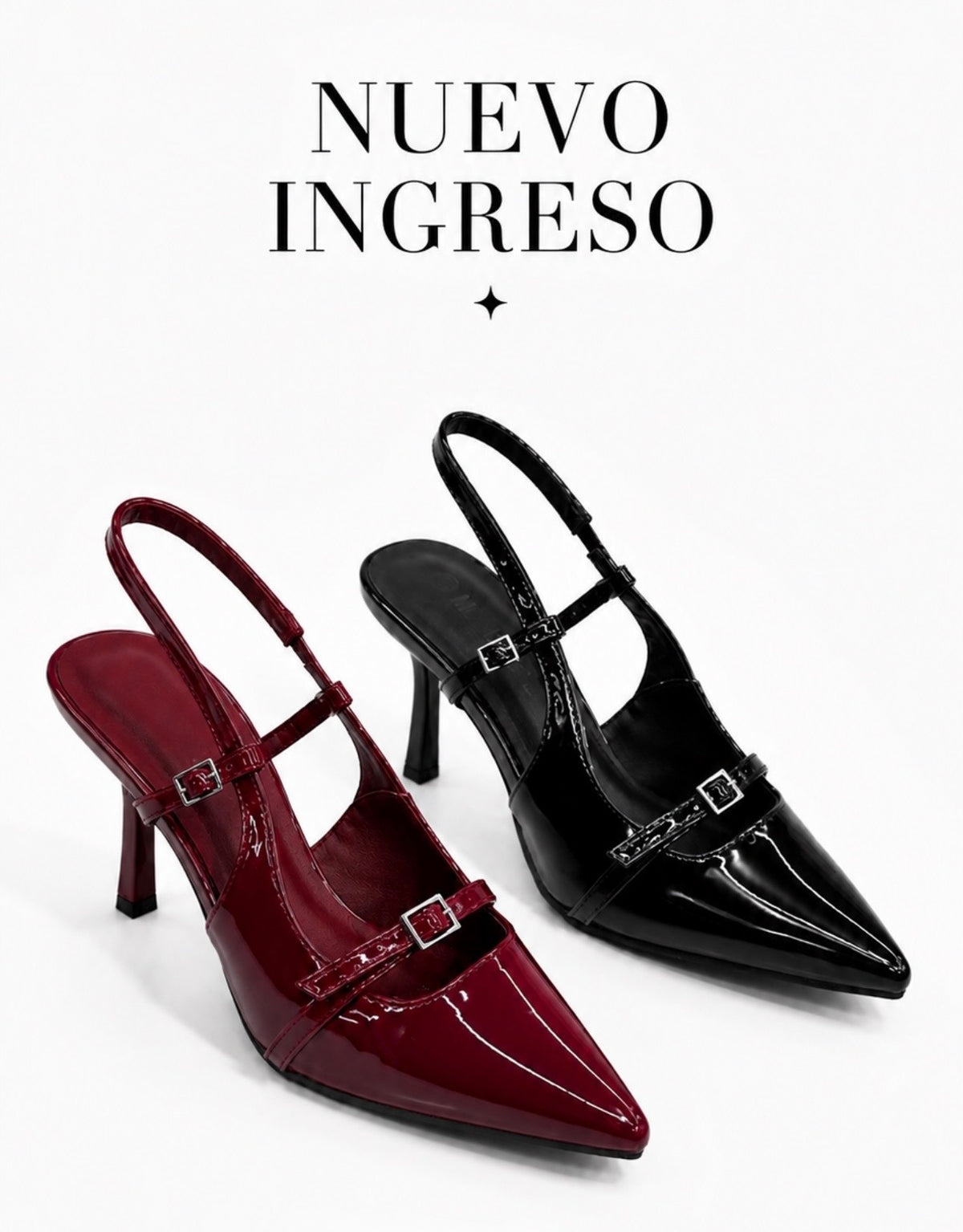 Stiletto beige negro burdeo
