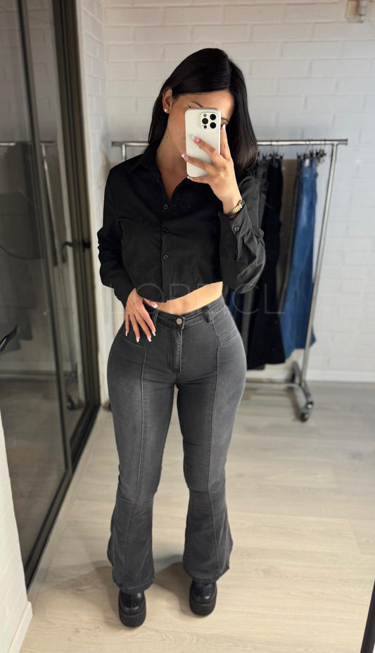 JEANS FLARE RELOJ DE ARENA FULL PUSH UP